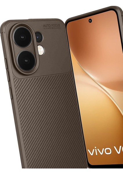 Vivo V60 5g Auto Focus Karbon Kapak - KAHVERENGI-(5796) - N328J424-M05328 modelleri