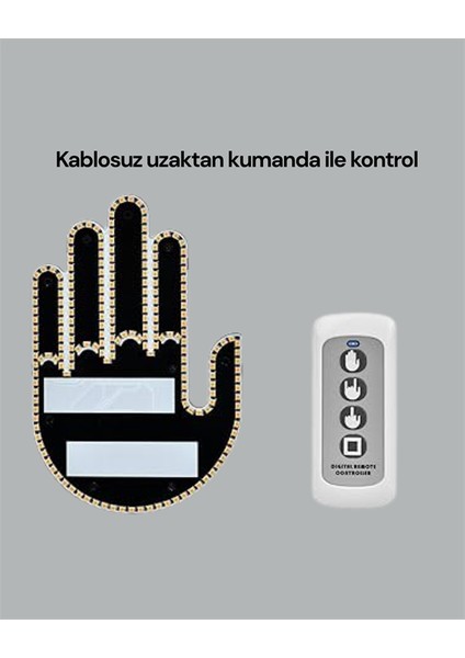 Kablosuz Kumandalı LED Jest Işığı – 3 Modlu Araba Arkası Mesaj Işığı 203 - SBS2078-3810 modelleri