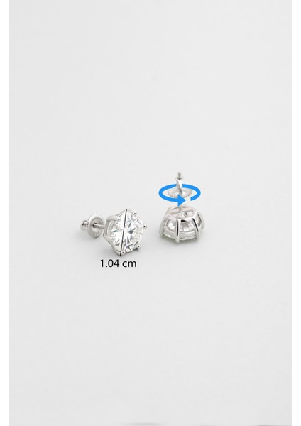 Modern Mozanit 18 Ayar Beyaz Altın Kaplama Gümüş Küpe modelleri