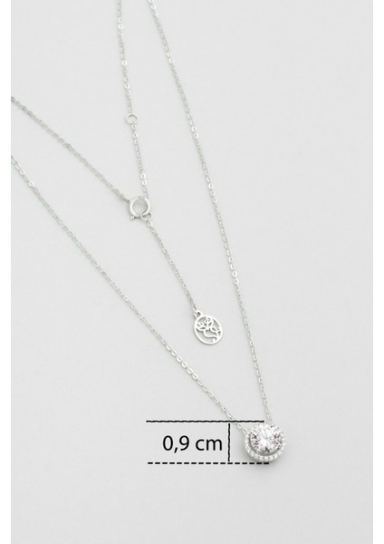 Mozanit Fısıltısı 18 Ayar Beyaz Altın Kaplama 44 cm Gümüş Kolye modelleri