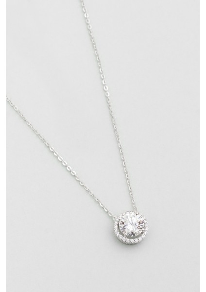 Mozanit Fısıltısı 18 Ayar Beyaz Altın Kaplama 44 cm Gümüş Kolye indirimleri