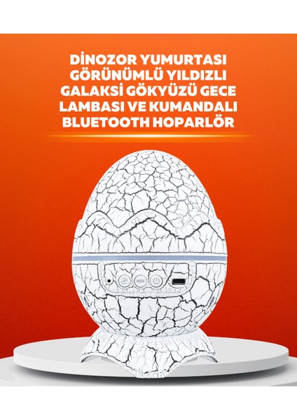 Dinozor Yumurtası Tasarımlı Projektörlü Gece Lambası - SBS9623-7389