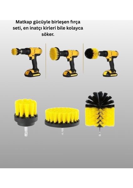 Banyo ve Mutfak Için Matkap Ucu Temizlik Fırçası 3’lü Set - SBS6156-5541 fiyatları