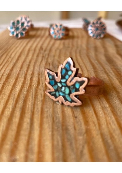 Firuze Taşlı Bakır Yüzük modelleri