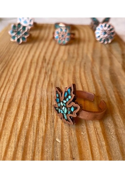 Firuze Taşlı Bakır Yüzük fırsatları