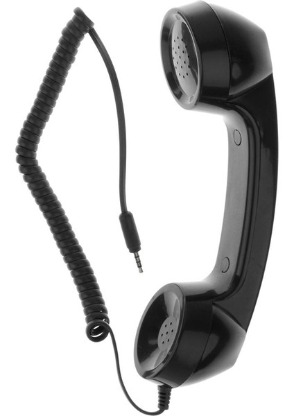3.5mm Mic Retro Cep Telefonu Ahize Telefon Klasik Alıcı Siyah (Yurt Dışından) modelleri