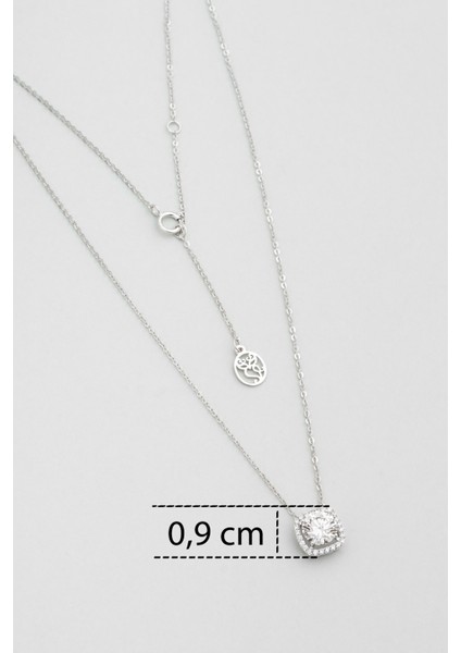 Mozanit Tutkusu 18 Ayar Beyaz Altın Kaplama 44 cm Gümüş Kolye modelleri