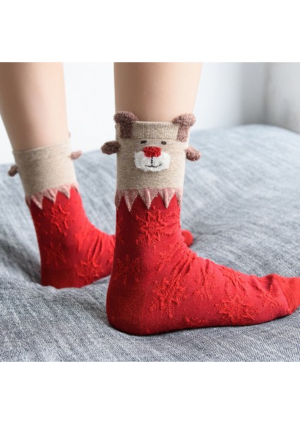 Noel Çorabı Kadın Orta Boy Çorap Sonbahar-Kış Kadın Çorabı Zhuji Çorabı (Yurt Dışından) fiyatları