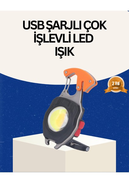USB Şarjlı Mini LED Anahtarlık Fener - SBS3439-5725