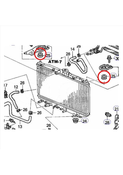 12PCS Radyatör Montaj Üst Izolatör Montajlar Bucaset Kauçuk Siyah Honda Accord Için Civic 74173-SJ4-000 (Yurt Dışından) fiyatları