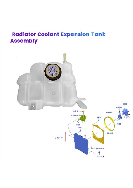 Ford Ranger 2011-2023 JB3G8K218BA Için JB3G-8K218-AA Car Radyatör Soğutucu Genişleme Tankı (Yurt Dışından) fiyatları