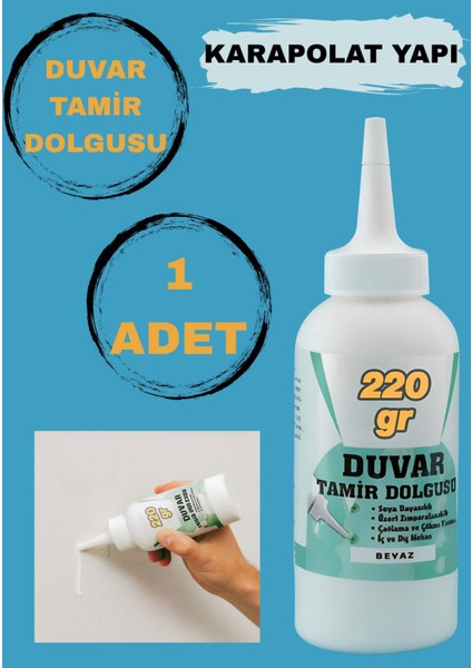 Duvar Tamir Dolgu Macunu Hazır Beyaz Pratik Duvar Tamir Macunu 220GR