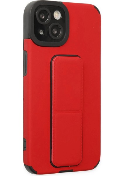 iPhone 14 Plus Kılıf Mega Standlı Silikon - Kırmızı (K95) fiyatları