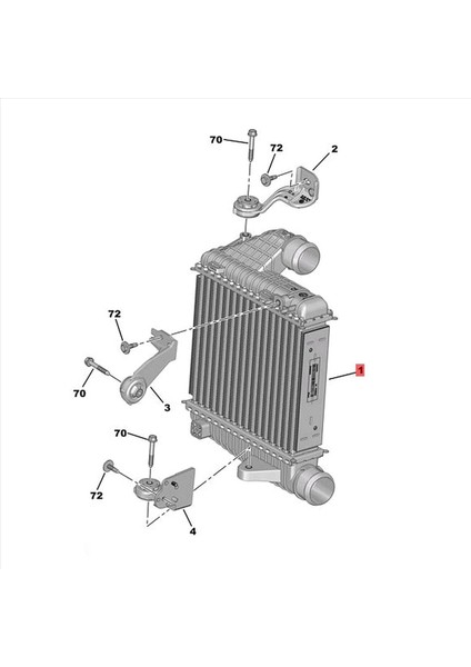 5x Intercooler Montaj Braketi 9803778980 9803779180 980377880 Peugeot 308 308S 408 4008 1 2thp 1 6thp 1 8thp (Yurt Dışından) fırsatları