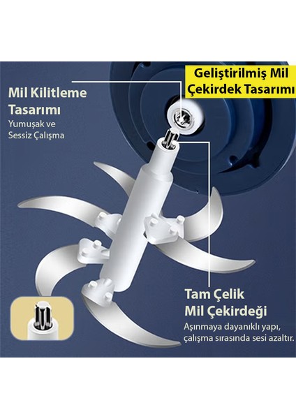 Powerchop Pro Elektrikli Paslanmaz Çelik Kollu 5 Litre Et Kıyma Makinesi Sebze Meyve Doğrayıcı Rondo Blendır