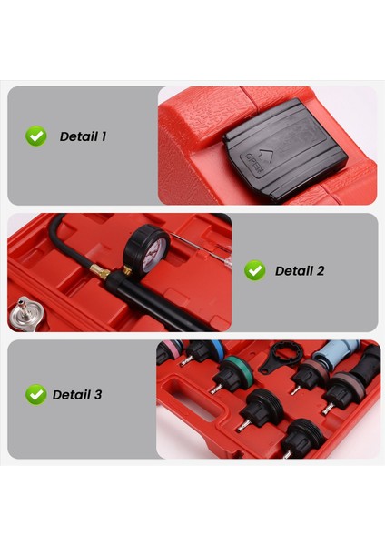 18PCS Evrensel Radyatör Basınç Test Cihazı Kiti Soğutucu Basınç Test Cihazı Soğutucu Soğutucu Vakum Doldurma Kiti Soğutma Sistemi (Yurt Dışından) indirimleri