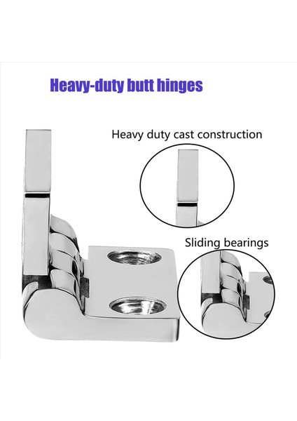 Ağır Hizmet Tipi Paslanmaz Çelik Tekne Menteşeleri Deniz Sınıfı Menteşeler 2 Inç x 2 Inç (50MM x 50 Mm) (8 Adet) (Yurt Dışından) fırsatları