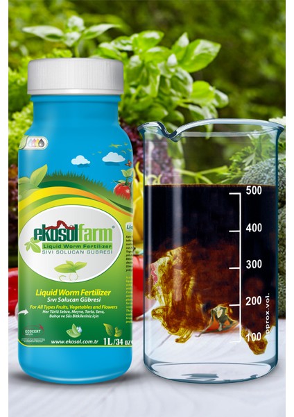 Sıvı Solucan Gübresi 1 Litre Tüm Bitkiler için Organik Sertifikalı Yaprak ve Toprak Gübresi fırsatları
