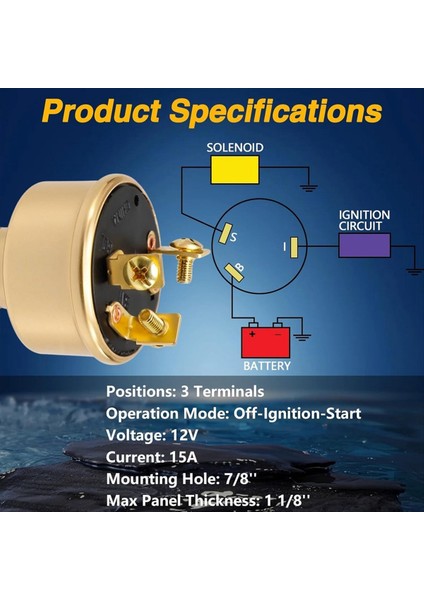 Ağır Hizmet Deniz Ateşleme Anahtarı 15A 12V 3 Tekneler Için 2 Anahtar ile Başlangıçta Konum MP39060-1 50-11621 (Yurt Dışından) indirimleri