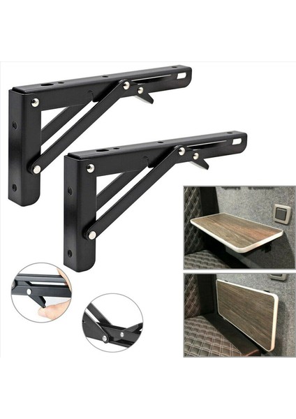 4pcs Campervan Katlanır Braket Masa Rafı Karavan Karavan Siyah Kaplama Paslanmaz Çelik Mini Katlanır Braket (Yurt Dışından) modelleri