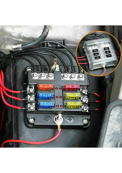 6 Yollu Su Geçirmez Sigorta Bloğu LED Göstergesi ile 12/24V Araba Teknesi Rv Kamyonu Için Negatif Deniz Sigortası Kutusu ile 12 Devreli (Yurt Dışından) fırsatları
