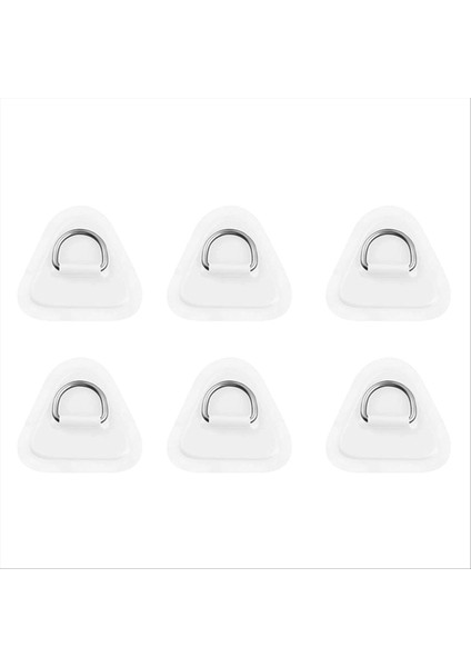6pcs Şişme Tekne Için D-Ring Yaması Kayık Dinghy Sup D-Ring Pvc Yama Stand-Up Kürek Kano Rafting Beyaz (Yurt Dışından)