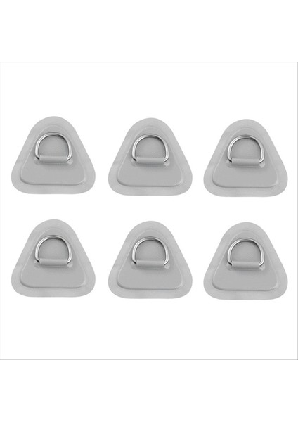 6pcs Şişme Tekne Için D-Ring Yaması Kayık Dinghy Sup D-Ring Pvc Yama Stand-Up Kürek Kano Rafting Gri (Yurt Dışından)