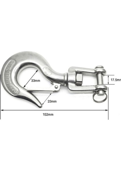 Paslanmaz Çelik Döner Karakalı Serbest Bekleme Teknesi Ankraj Zinciri Göz Kemeri Döner Snap Snap Hook Deniz Mimari 1500KG (Yurt Dışından) modelleri