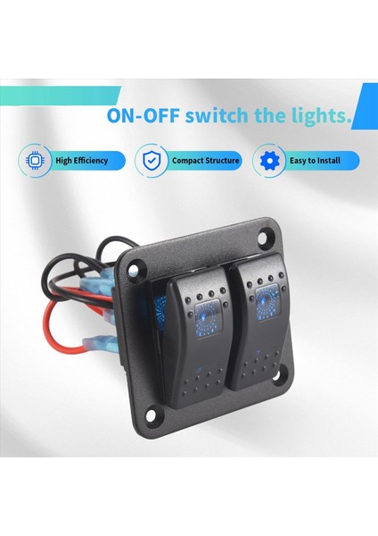 2 Çete Rocker Anahtar Paneli 5pin Kapalı Kablolu Rocker Switch Araba Deniz Atv Römork Mavisi Için Su Geçirmez Anahtar Panel (Yurt Dışından) fırsatları
