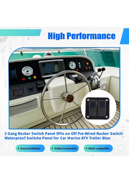 2 Çete Rocker Anahtar Paneli 5pin Kapalı Kablolu Rocker Switch Araba Deniz Atv Römork Mavisi Için Su Geçirmez Anahtar Panel (Yurt Dışından) indirimleri