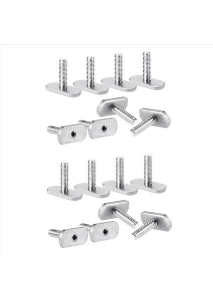 16 Pcs Kayak Ray/trach M6 Vidalar ve Fındık T Yuva Cıvatası Yedek Paslanmaz Çelik Dişli Montaj Cıvatası Kayak Aksesuarları (Yurt Dışından)