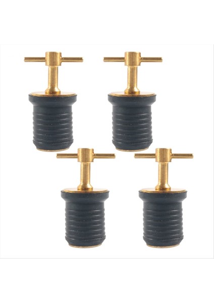 Pirinç T-Handle Tahliye Tapası Deniz Teknesi Tahliye Tapaları 1 Inç Draıns Için Tüm Kilitler Büyük Taşıyor ve Seal Tasarım Kauçuk Tapaları 4 Pcs (Yurt Dışından)