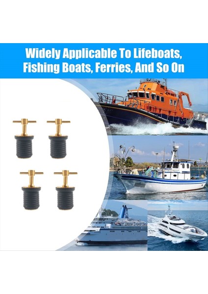 Pirinç T-Handle Tahliye Tapası Deniz Teknesi Tahliye Tapaları 1 Inç Draıns Için Tüm Kilitler Büyük Taşıyor ve Seal Tasarım Kauçuk Tapaları 4 Pcs (Yurt Dışından) fırsatları