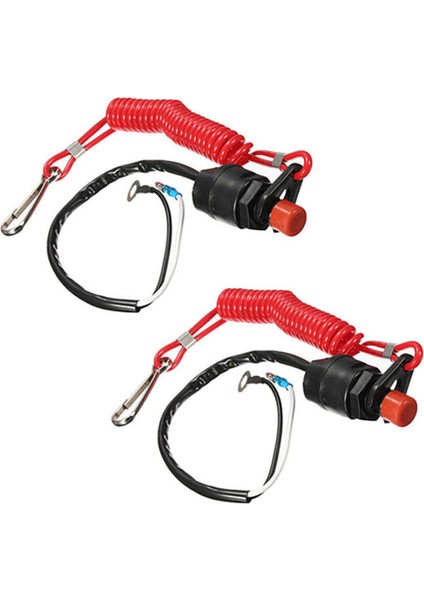 2x Boat Motor Acil Durum Kill Stop Switch Yamaha /tohatsu Dıştan Takma Durdurma Switch Kesme Anahtarları (Yurt Dışından)