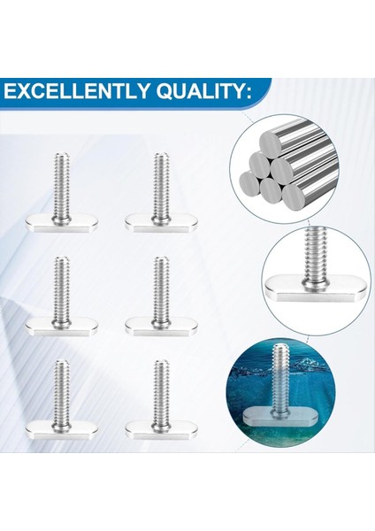 6pcs Paslanmaz Çelik Kayak Slayt Raylı Track M6 Vidalar Kayak Kano Tekne Aksesuarları Için Donanım Donanımı (Yurt Dışından) fiyatları