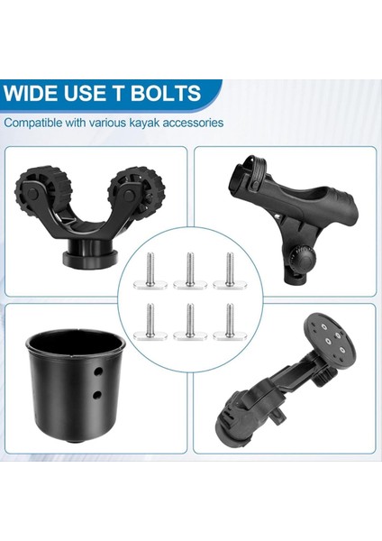 6pcs Paslanmaz Çelik Kayak Slayt Raylı Track M6 Vidalar Kayak Kano Tekne Aksesuarları Için Donanım Donanımı (Yurt Dışından) indirimleri