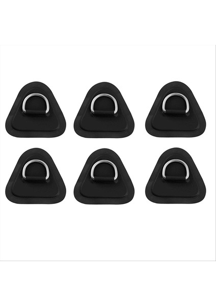 6pcs Şişme Tekne Için D-Ring Yaması Kayık Dinghy Sup D-Ring Pvc Yama Stand-Up Kürek Kano Rafting Siyah (Yurt Dışından)