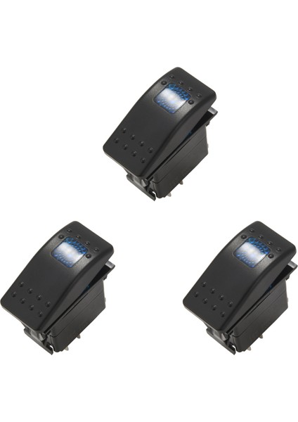 3x 12V 20 Amper Su Geçirmez Mavi LED Açık/kapalı Tekne Marine Spst 3p Rocker Switch Işık (Yurt Dışından)