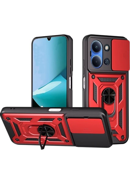 CPT16 Xiaomi Redmi 15C 4g Pars Lens Yüzüklü Silikon - Kırmızı