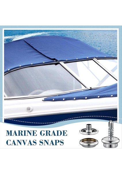 24 Set Tekne Tuval Snaps Kit Aracı 74 Pcs Paslanmaz Çelik Vidalı Tekne Kapağı Snaps Metal Çıtçıtlar 3/8 Inç Soket Snap Vida (Yurt Dışından) fırsatları