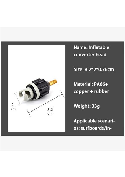 Sup Kürek Hava Meme Kayağı Hava Valf Adaptörü Yerleşik Pompa Şişirilebilir Adaptör Pompası Hava Şişirme Konnektör Aracı (Siyah) (Yurt Dışından) modelleri