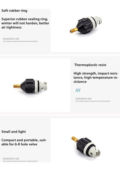 Sup Kürek Hava Meme Kayağı Hava Valf Adaptörü Yerleşik Pompa Şişirilebilir Adaptör Pompası Hava Şişirme Konnektör Aracı (Siyah) (Yurt Dışından) fırsatları