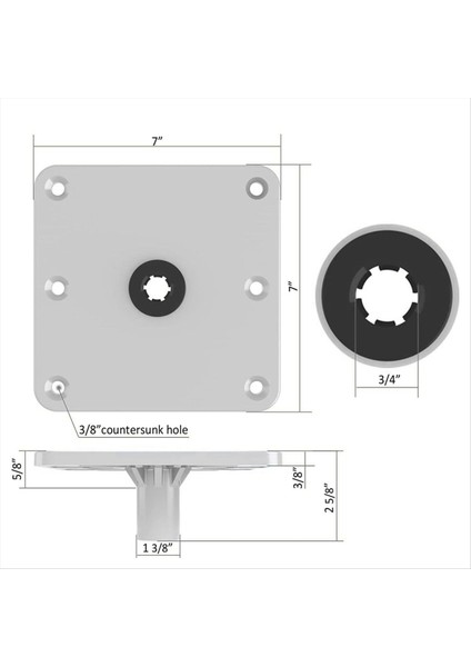 Tekne Koltuğu Döner Eze 3 Pc Kaide Seti 11 Inç Galvanizli 3/4inç Taban Döner-Eze (Yurt Dışından) indirimleri