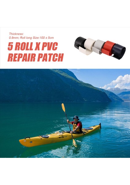 5 Rulo Şişirilebilir Tekneler Pvc Onarım Yaması Kayak Özel Hasar Sızan Deliği Pvc Onarım Yaması Su Geçirmez Yama Aracı (Yurt Dışından) indirimleri