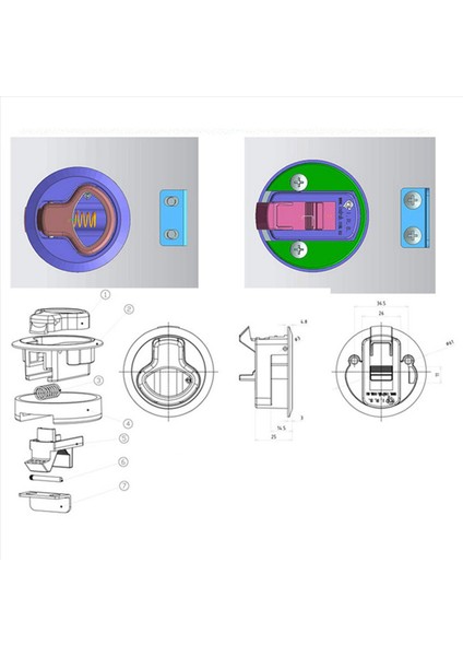 4x Mandal Kapak Yuvarlak Çekme Mandallama Floş Çekme 1/4 Kapı Tekne Güverte Hatch Rv Çekmeceler Dolap Yat (Yurt Dışından) modelleri