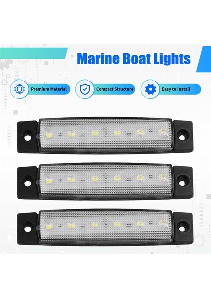 10 Adet Deniz Teknesi Işıkları 12V 24V Su Geçirmez Tekne Iç Navigasyon Şeridi Işık Güverte Transom Adım Kokpit Aydınlatması E (Yurt Dışından) indirimleri