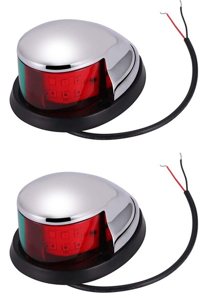 2pcs 12V Gezinme Işıkları LED Çinko Alaşım Yay Işık Deniz Teknesi LED Kırmızı Yeşil Pontoons Yelken Sinyal Işıkları (Yurt Dışından)