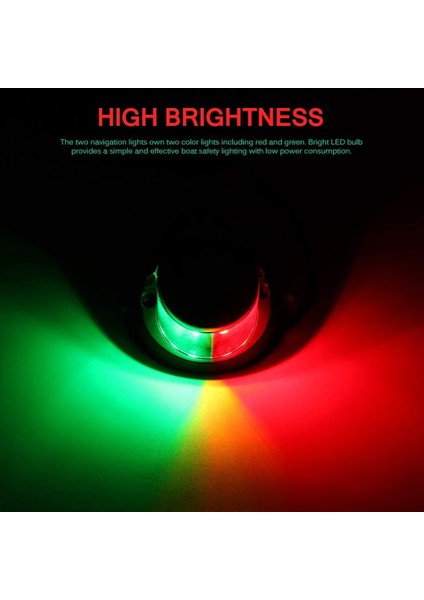 2pcs 12V Gezinme Işıkları LED Çinko Alaşım Yay Işık Deniz Teknesi LED Kırmızı Yeşil Pontoons Yelken Sinyal Işıkları (Yurt Dışından) fiyatları