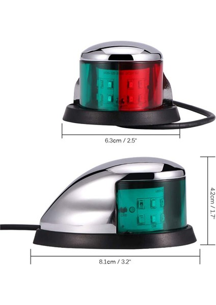 2pcs 12V Gezinme Işıkları LED Çinko Alaşım Yay Işık Deniz Teknesi LED Kırmızı Yeşil Pontoons Yelken Sinyal Işıkları (Yurt Dışından) fırsatları