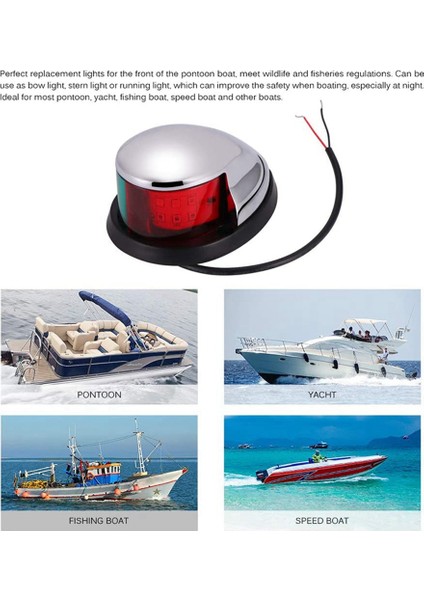 2pcs 12V Gezinme Işıkları LED Çinko Alaşım Yay Işık Deniz Teknesi LED Kırmızı Yeşil Pontoons Yelken Sinyal Işıkları (Yurt Dışından) indirimleri
